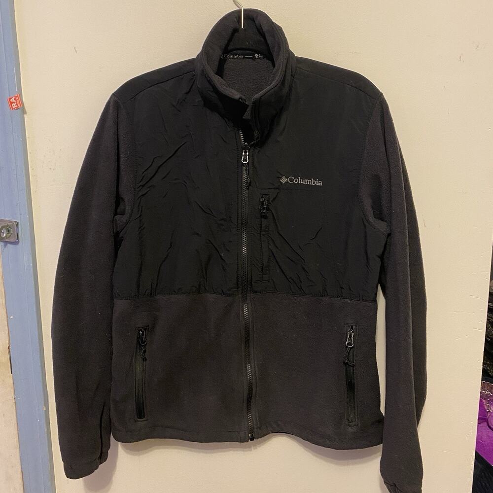 Columbia Women's L Fleece Full Zip Jacket Outdoors Camping Hiking Black Pockets - Picture 8 of 11